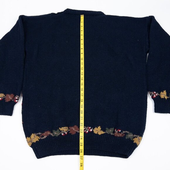 Vintage South Wool Sweater Adult Large Horse Equestrian Hand Knit Uruguay 80s - Picture 10 of 14